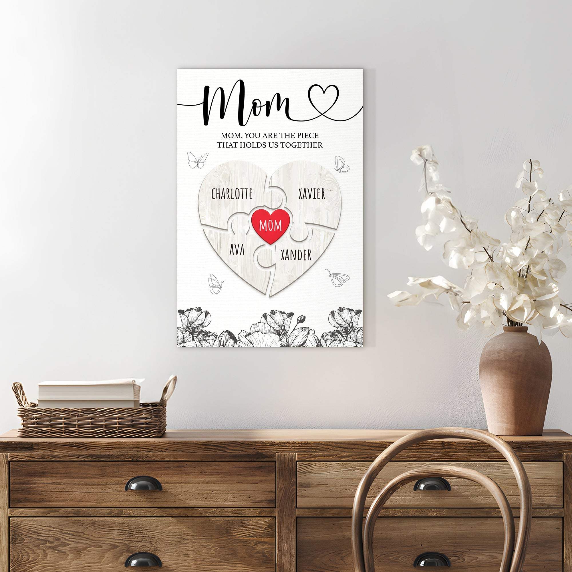 Mother's Day Sign The Piece That Holds Us Together III - Tailored Canvases - Flyclothing LLC