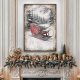 Vintage Christmas Sledge Wall Art - Tailored Canvases - Flyclothing LLC