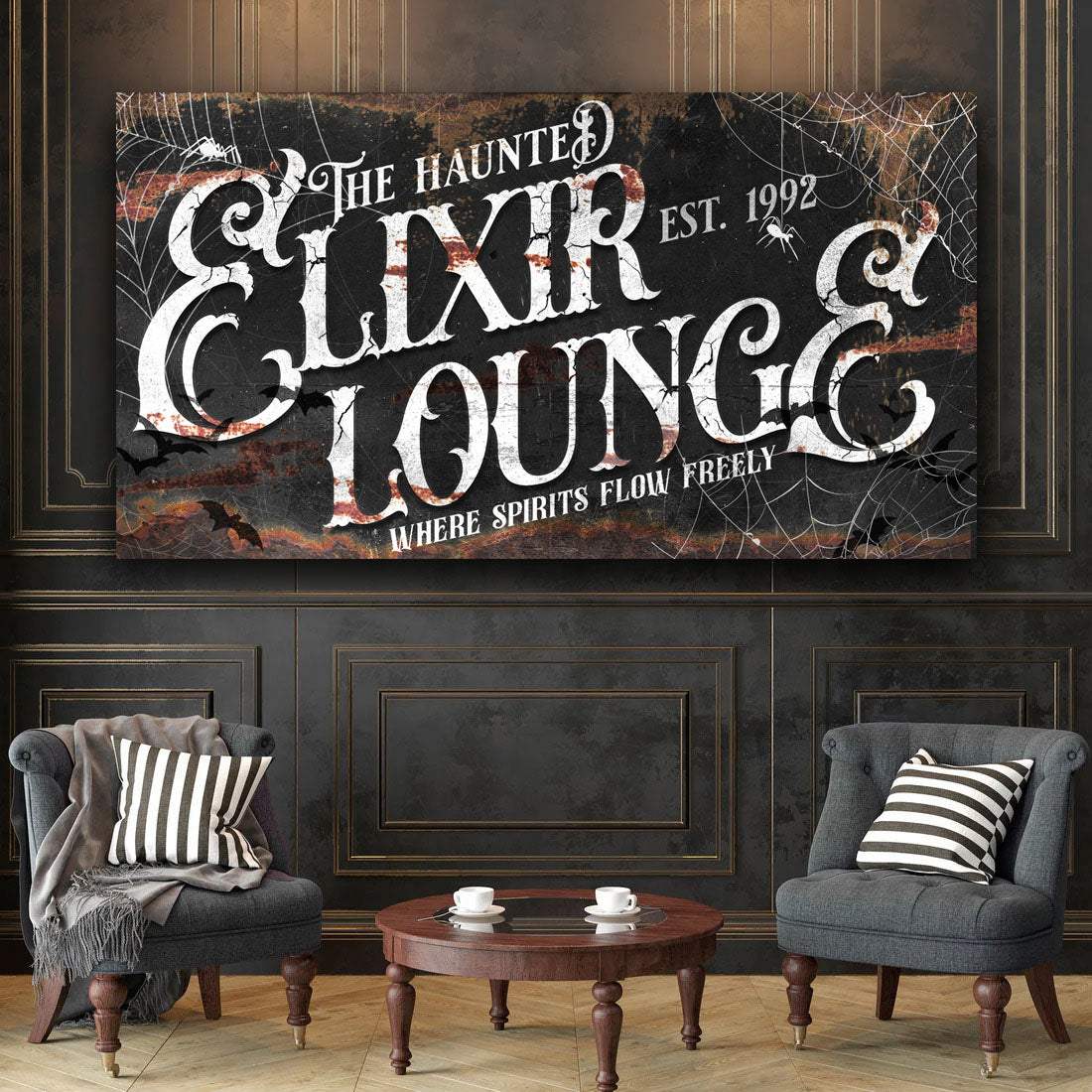 The Haunted Elixir Lounge Halloween Sign III - Tailored Canvases - Flyclothing LLC