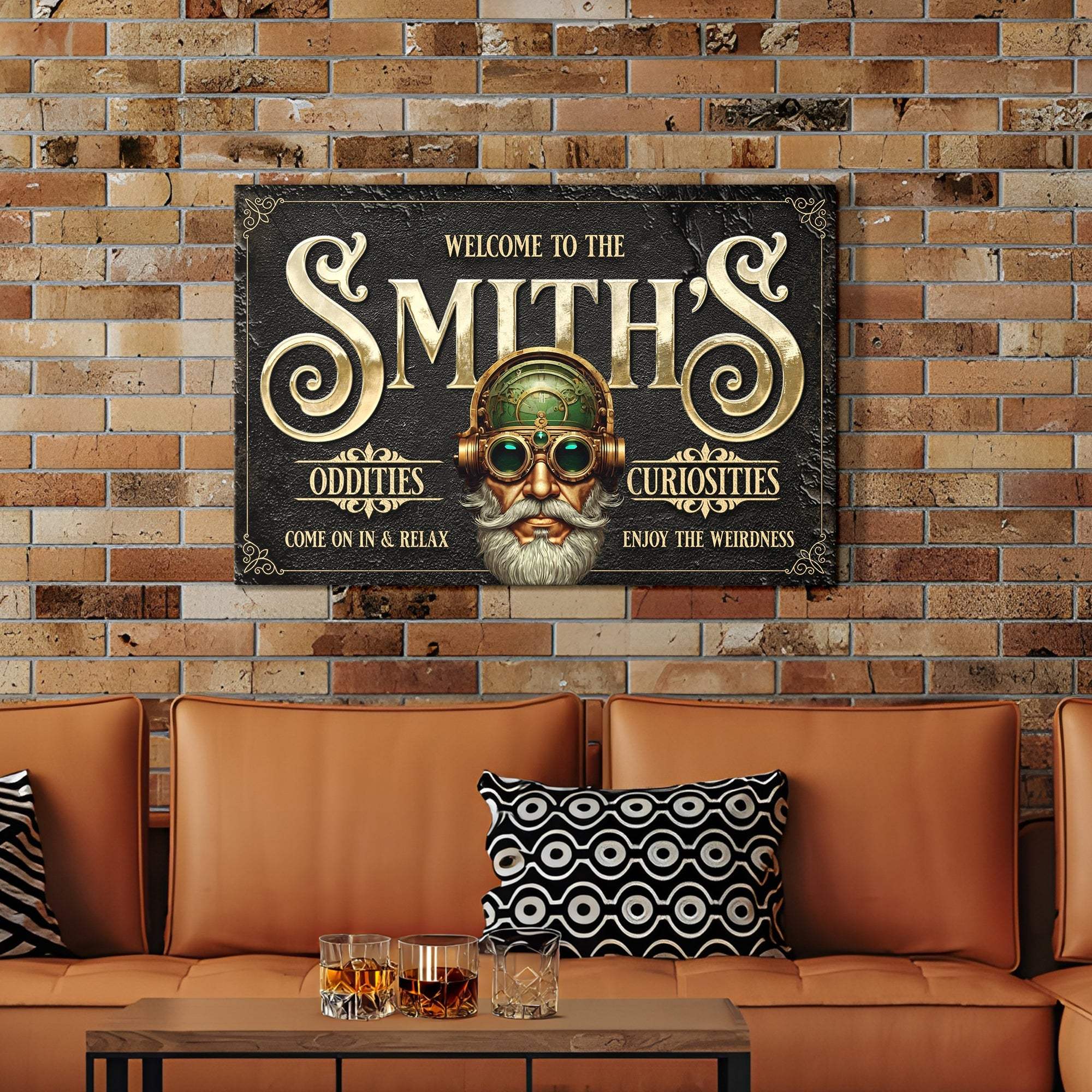 Personalized Family Steampunk Sign - Tailored Canvases - Flyclothing LLC