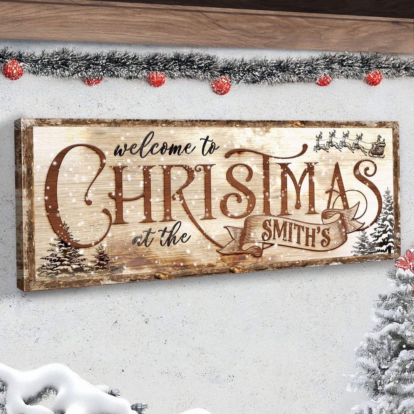 Family Welcome To Christmas Sign - Tailored Canvases - Flyclothing LLC