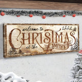 Family Welcome To Christmas Sign - Tailored Canvases - Flyclothing LLC
