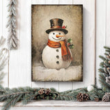 Vintage Snowman Christmas Wall Art IV - Tailored Canvases - Flyclothing LLC