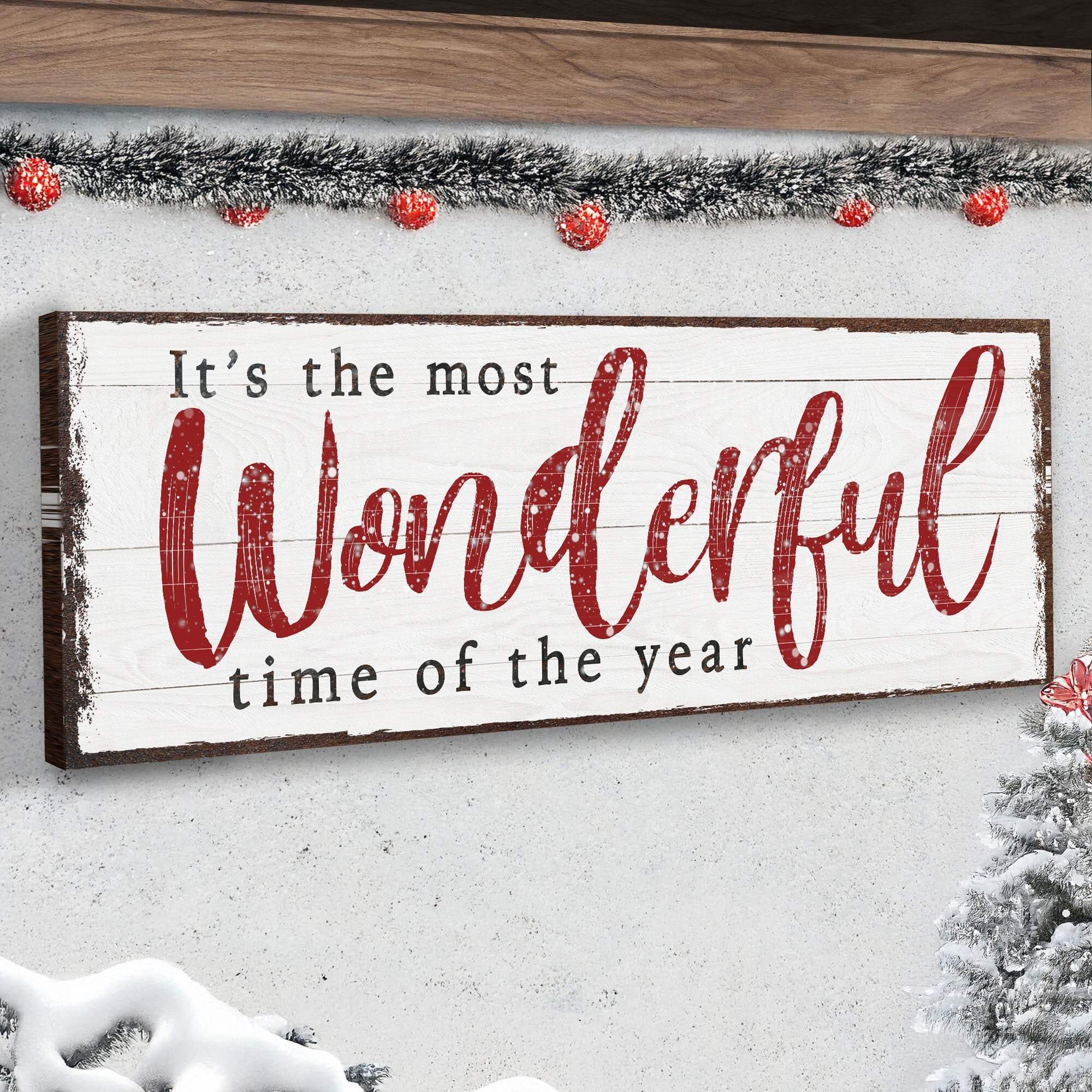 It's The Most Wonderful Time Of The Year Christmas Sign VI - Tailored Canvases - Flyclothing LLC