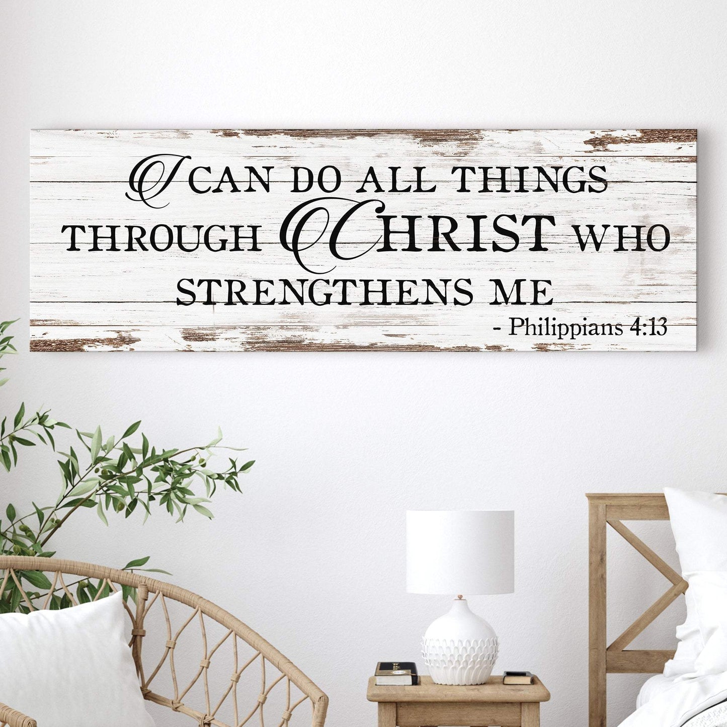 I Can Do All Things Through Christ Who Strengthens Me Faith Sign III - Tailored Canvases - Flyclothing LLC