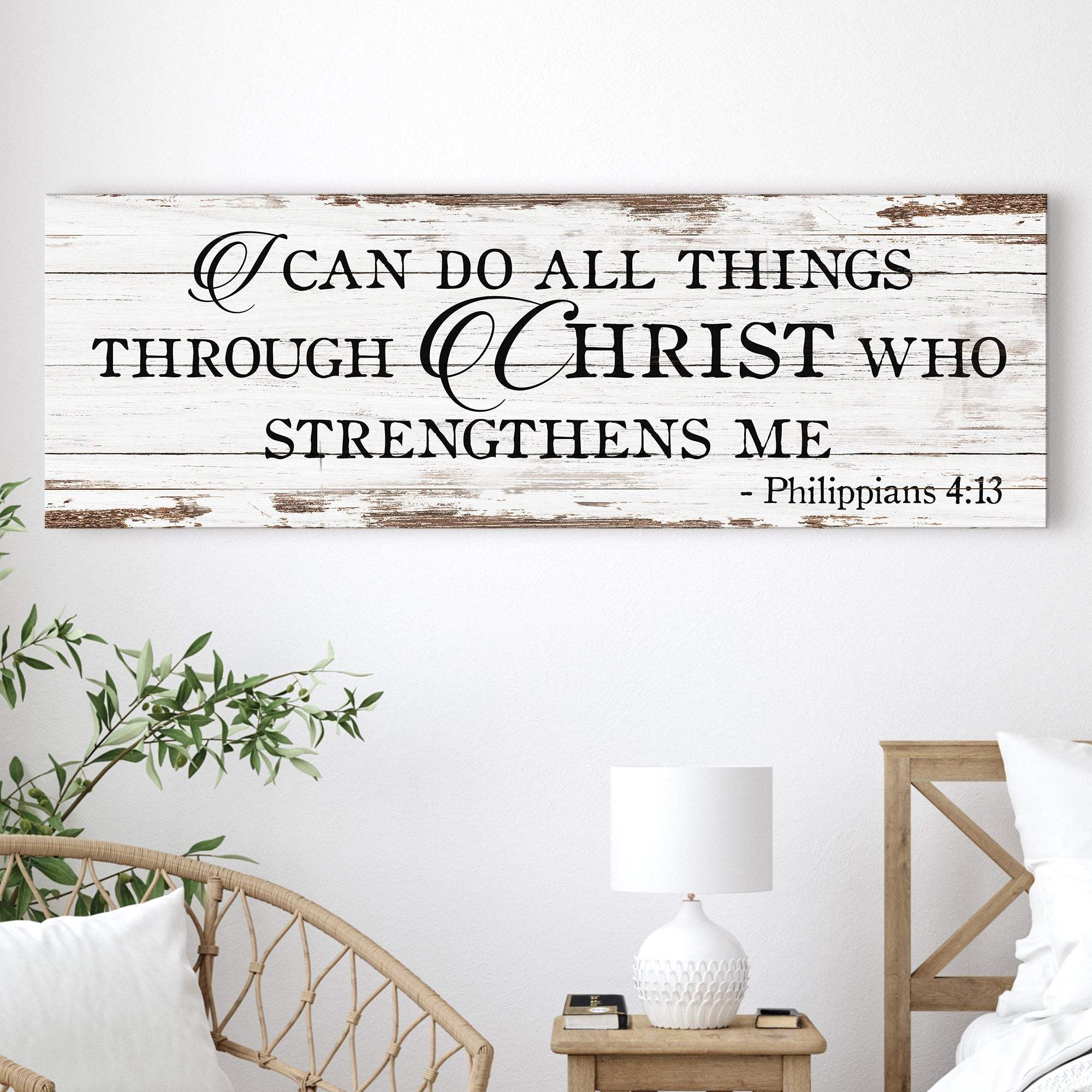 I Can Do All Things Through Christ Who Strengthens Me Faith Sign III - Tailored Canvases - Flyclothing LLC