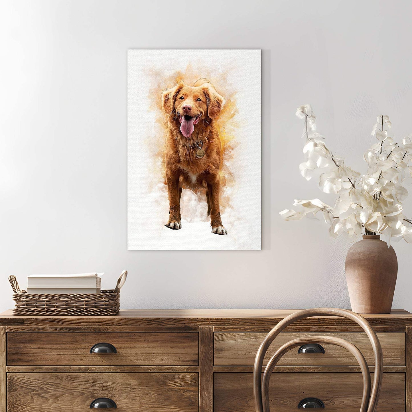 Pet Memorial Portrait Watercolor Sign - Tailored Canvases - Flyclothing LLC