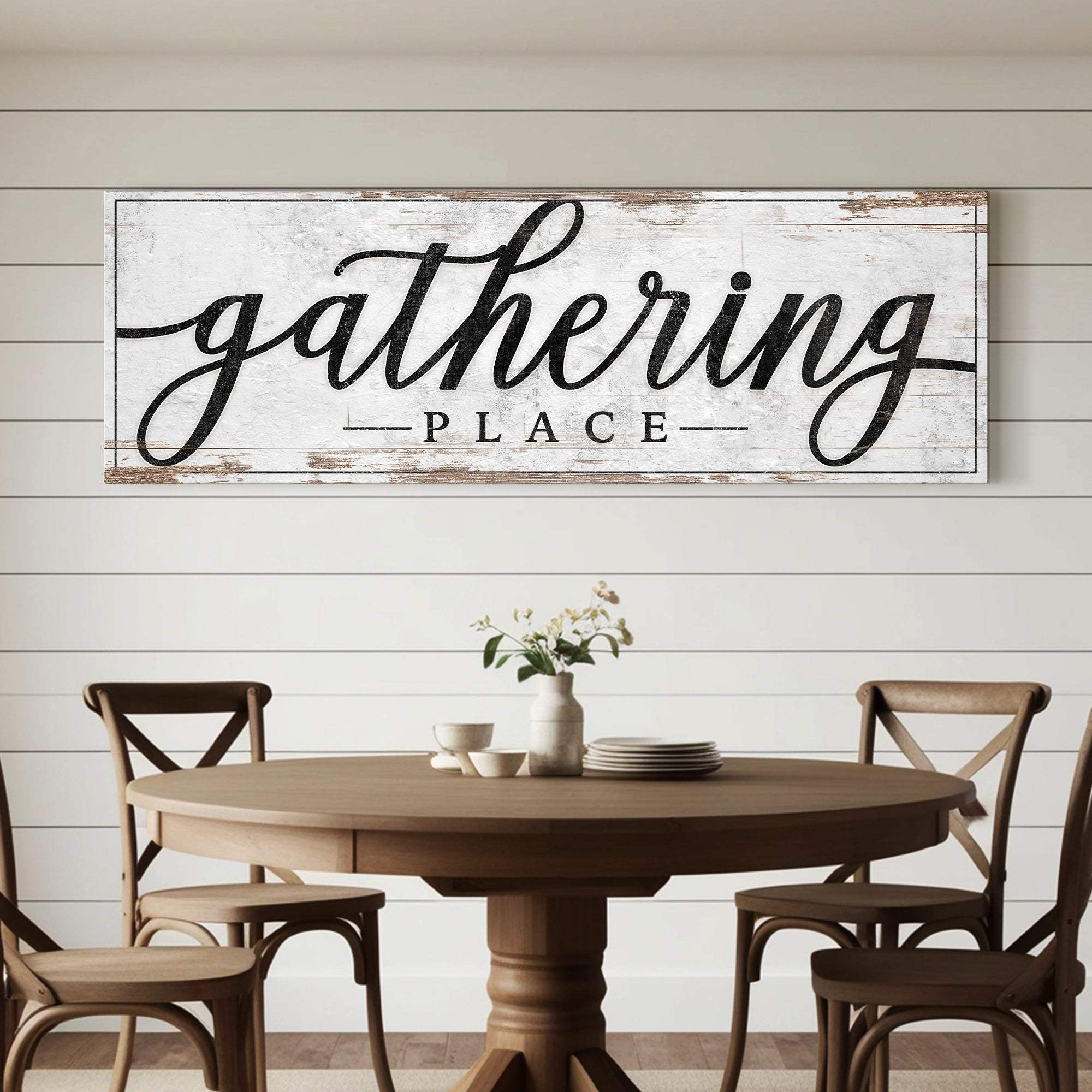 Gathering Place Kitchen Sign Decor | Dining Room Canvas Wall Art | Thanksgiving Sign Wall Art | Kitchen Wall Decor | Living Room Wall Decor - Tailored Canvases - Flyclothing LLC