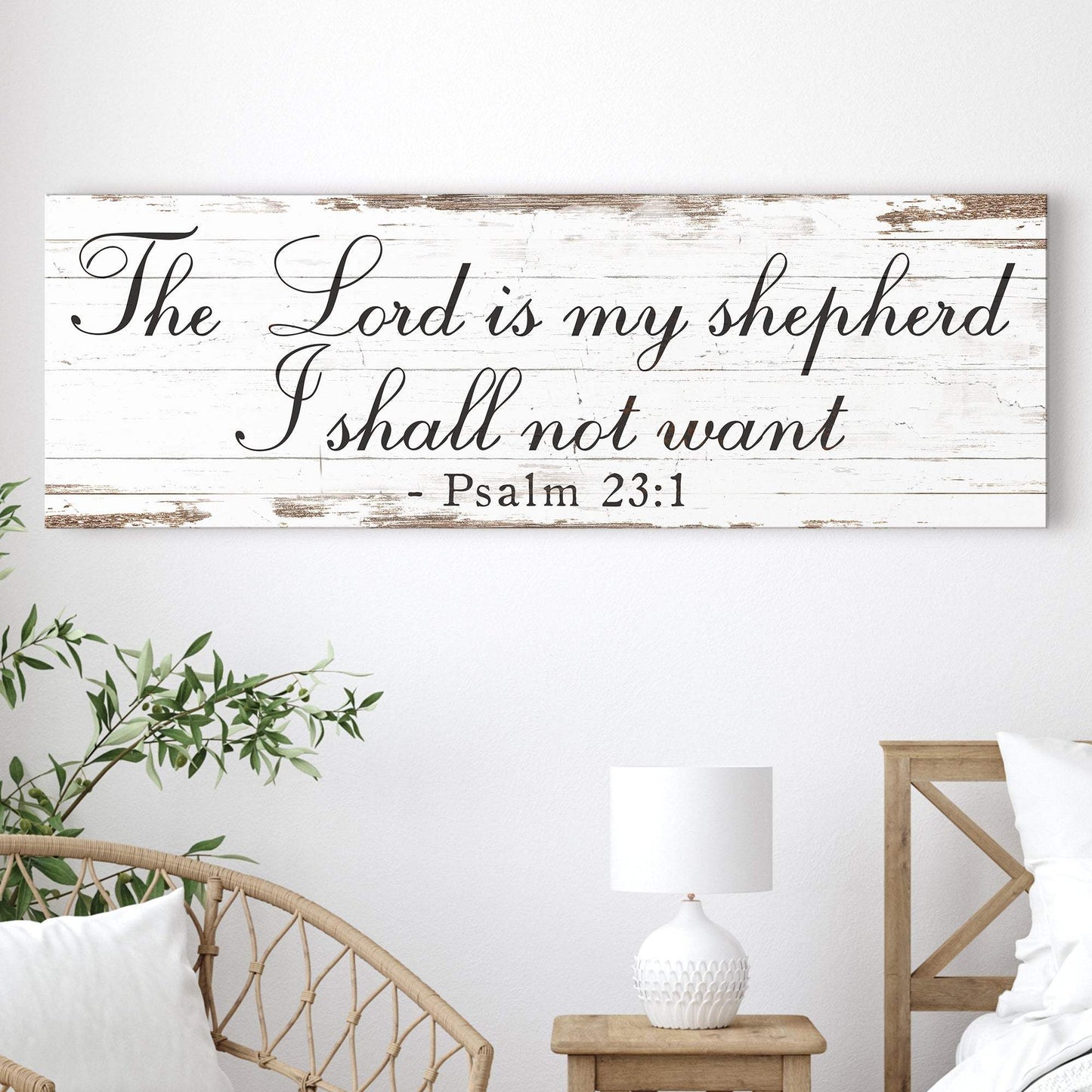 The Lord Is My Shepherd I Shall Not Want Psalm 23:1 Faith Sign II - Tailored Canvases - Flyclothing LLC