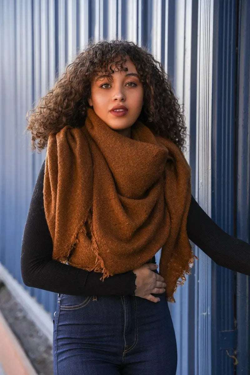 Mohair Square Blanket Scarf - Boho Clothing and Accessories - Flyclothing LLC