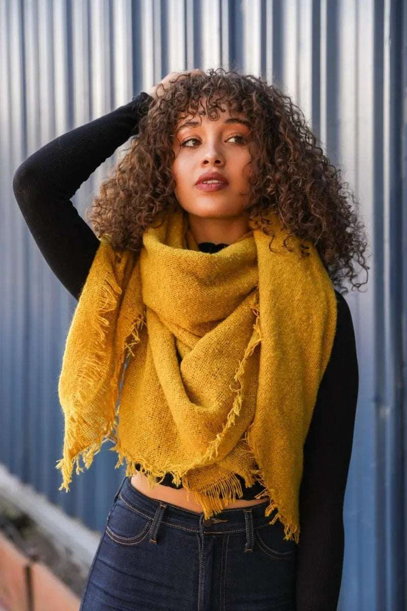 Mohair Square Blanket Scarf - Boho Clothing and Accessories - Flyclothing LLC