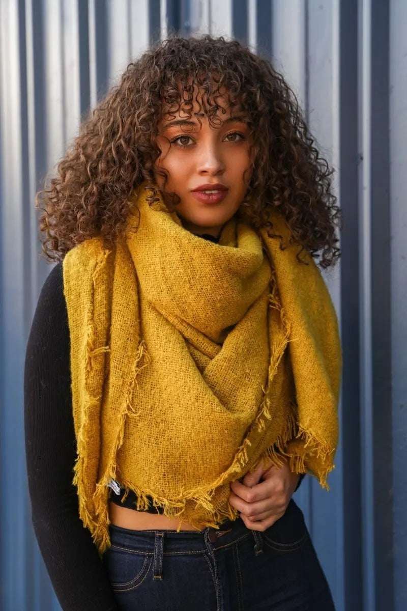 Mohair Square Blanket Scarf - Boho Clothing and Accessories - Flyclothing LLC