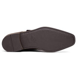 56-110-DBR Hebilla Monk Strap Italian Suede Calfskin Dark Brown - Zelli Italia - Flyclothing LLC