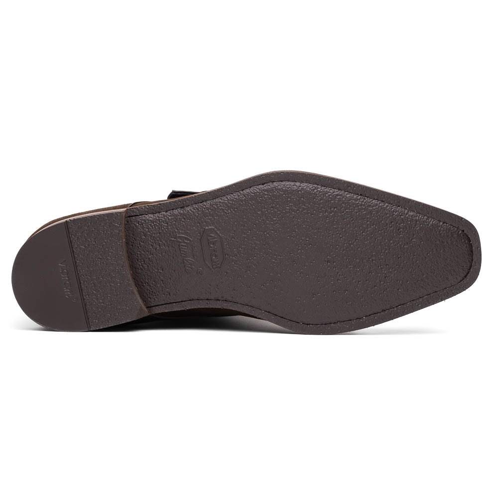56-110-DBR Hebilla Monk Strap Italian Suede Calfskin Dark Brown - Zelli Italia - Flyclothing LLC