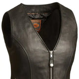 Montana Women's Motorcycle Leather Vest - First Manufacturing Company - Flyclothing LLC