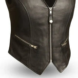 Montana Women's Motorcycle Leather Vest - First Manufacturing Company - Flyclothing LLC