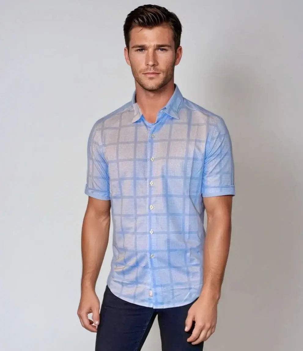 Montauk Check Short Sleeve Tech Shirt - Buki - Flyclothing LLC