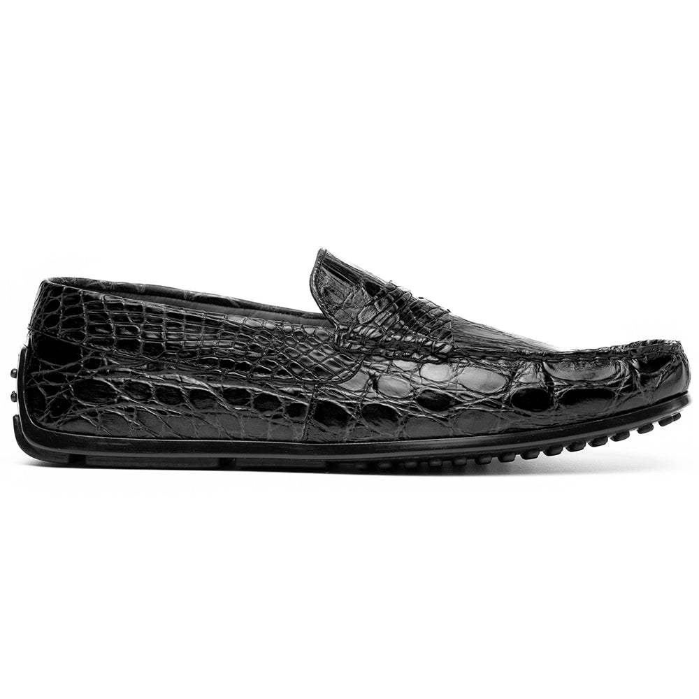 31-103-BKM MONZA Crocodile Driver, Black - Zelli Italia - Flyclothing LLC