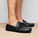 31-103-BKM MONZA Crocodile Driver, Black - Zelli Italia - Flyclothing LLC