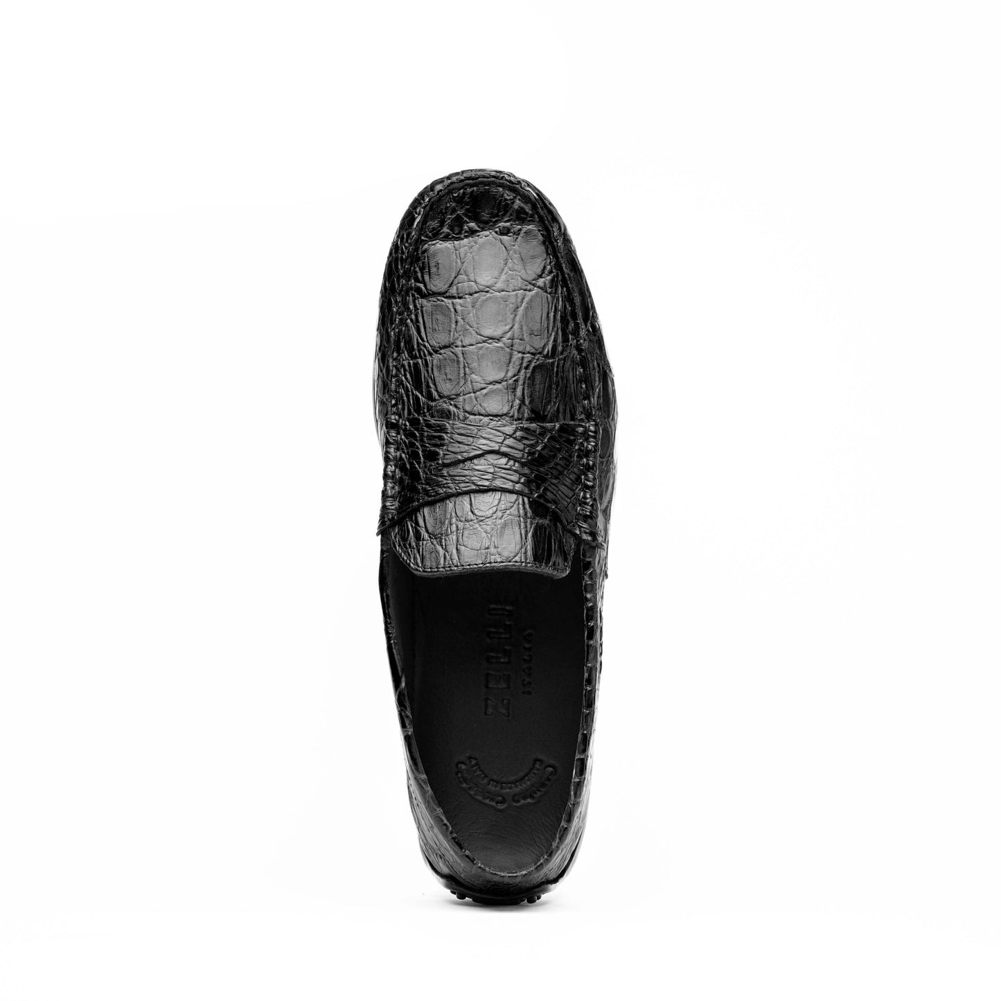 31-103-BKM MONZA Crocodile Driver, Black - Zelli Italia - Flyclothing LLC