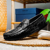 31-103-BKM MONZA Crocodile Driver, Black - Zelli Italia - Flyclothing LLC