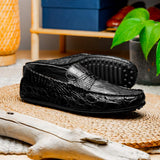 31-103-BKM MONZA Crocodile Driver, Black - Zelli Italia - Flyclothing LLC