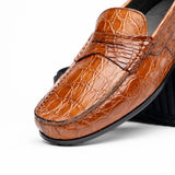 31-103-CGM MONZA Crocodile Driver, Cognac - Zelli Italia - Flyclothing LLC
