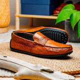 31-103-CGM MONZA Crocodile Driver, Cognac - Zelli Italia - Flyclothing LLC