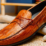 31-103-CGM MONZA Crocodile Driver, Cognac - Zelli Italia - Flyclothing LLC
