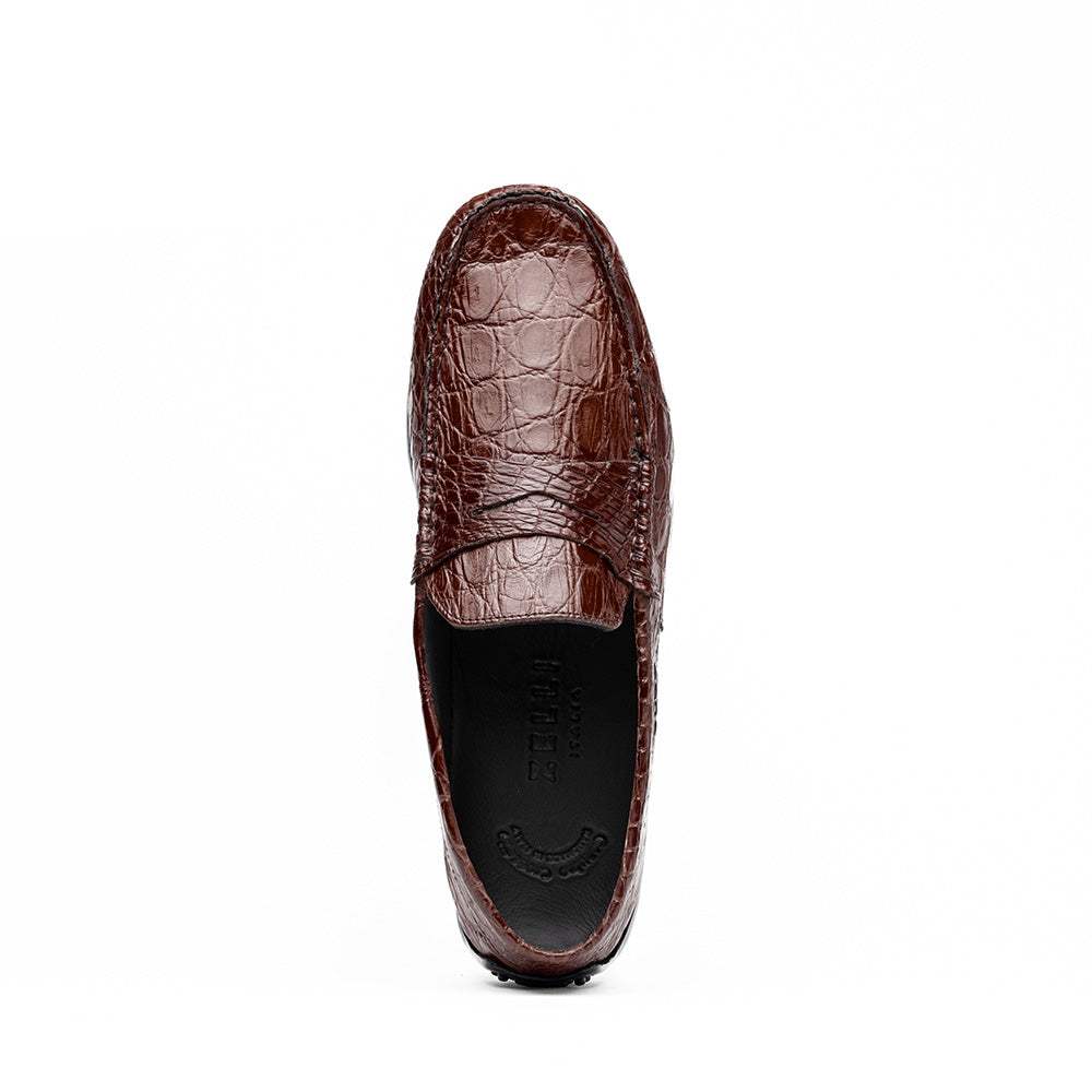 31-103-NIC MONZA Crocodile Driver, Nicotine - Zelli Italia - Flyclothing LLC