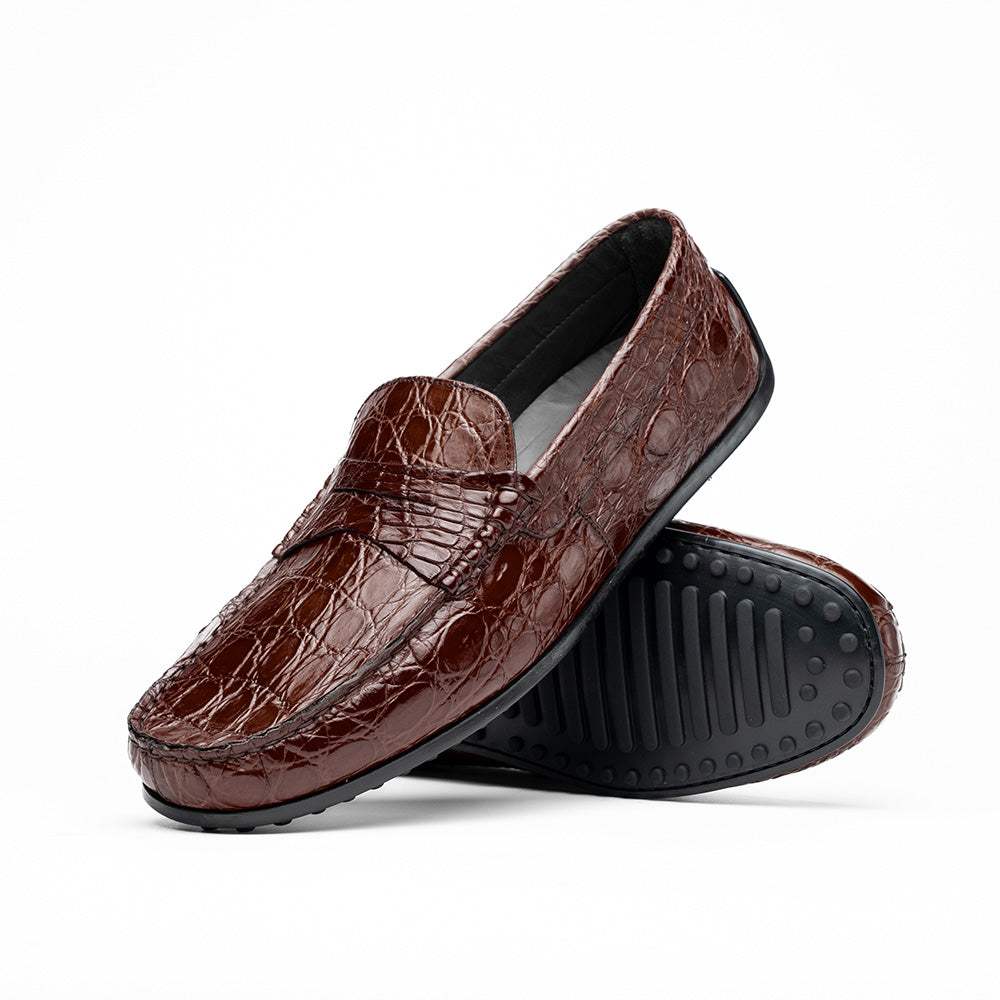 31-103-NIC MONZA Crocodile Driver, Nicotine - Zelli Italia - Flyclothing LLC