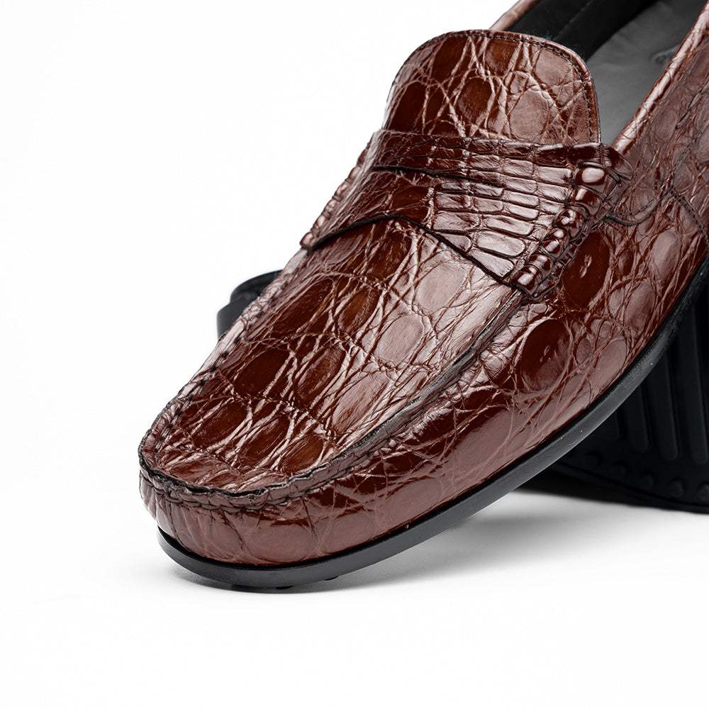 31-103-NIC MONZA Crocodile Driver, Nicotine - Zelli Italia - Flyclothing LLC
