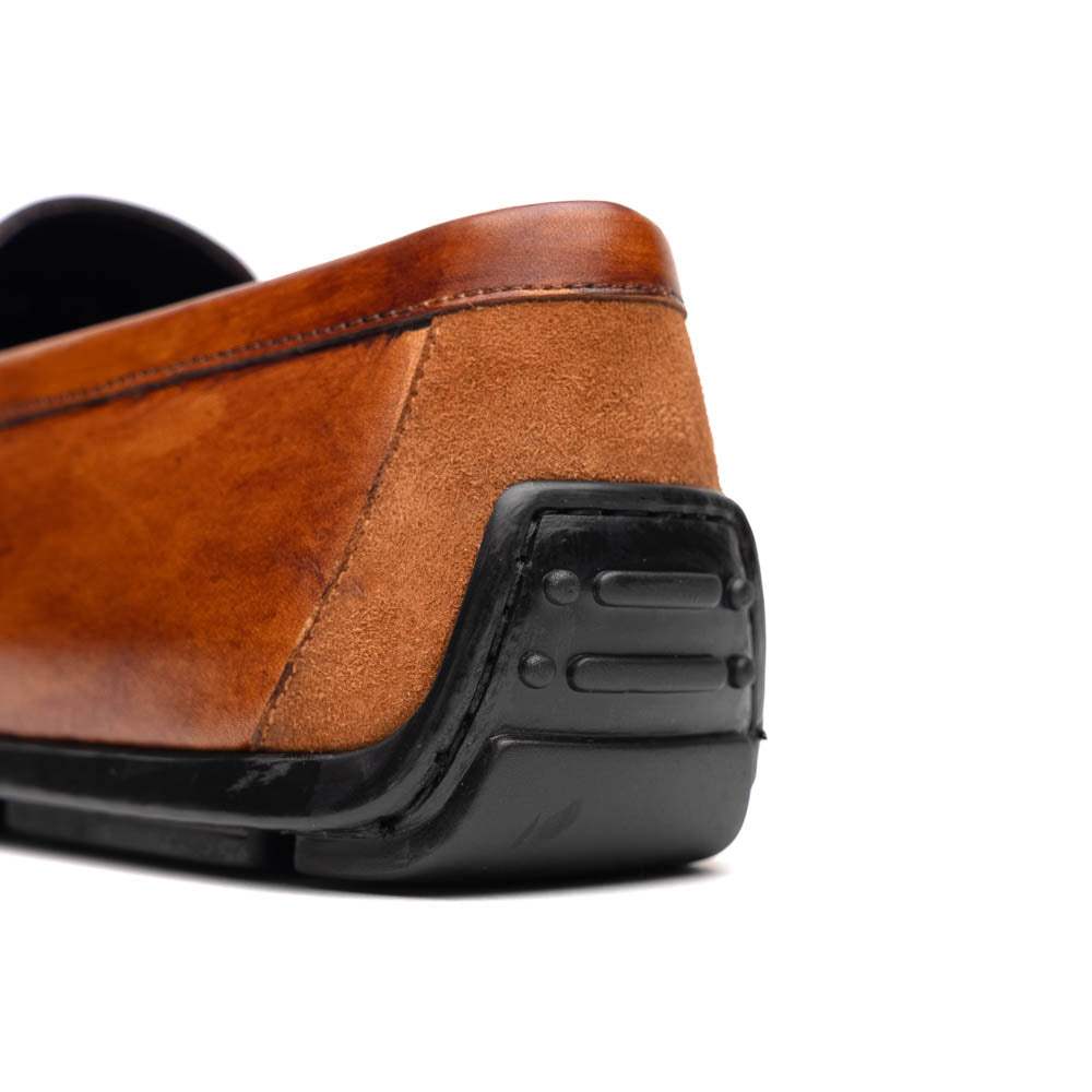 35-115-CGN MONZA Hand Burnished Italian Calfskin Driving Loafers Cognac - Zelli Italia - Flyclothing LLC