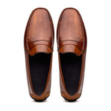 35-115-CGN MONZA Hand Burnished Italian Calfskin Driving Loafers Cognac - Zelli Italia - Flyclothing LLC