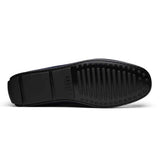 36-300-NVY MONZA Sueded Italian Calfskin Driver Navy / Chestnut - Zelli Italia - Flyclothing LLC