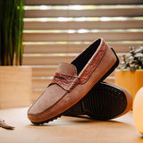 31-160-CDY MONZA Sueded Calfskin with Crocodile Driver Candy - Zelli Italia - Flyclothing LLC