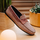 31-160-CDY MONZA Sueded Calfskin with Crocodile Driver Candy - Zelli Italia - Flyclothing LLC