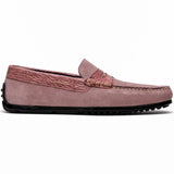 31-160-CDY MONZA Sueded Calfskin with Crocodile Driver Candy - Zelli Italia - Flyclothing LLC