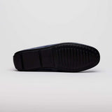 31-160-NVY MONZA Sueded Calfskin with Crocodile Driver, Navy - Zelli Italia - Flyclothing LLC
