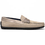 31-160-SND MONZA Sueded Calfskin with Crocodile Driver Sand - Zelli Italia - Flyclothing LLC