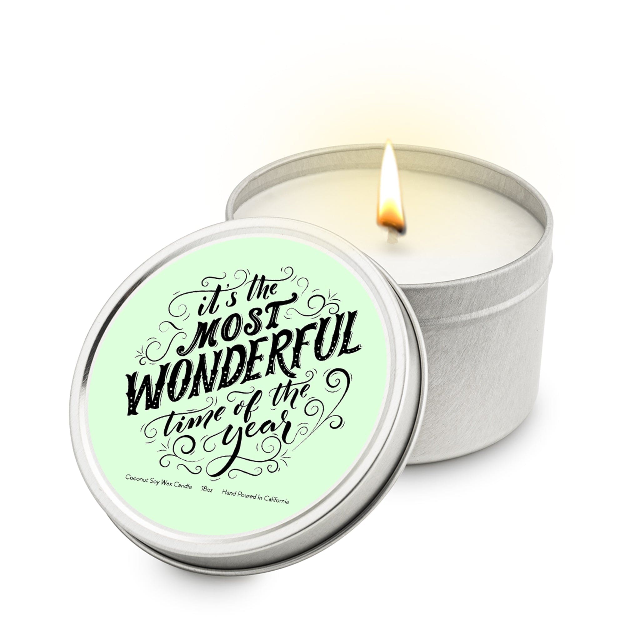 Its the Most Wonderful Time of Year 5.5 oz Soy Blend Travel Candle Tin - JGI