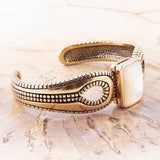 Mother of Pearl and Bronze Cuff Bracelet