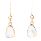 White Mother of Pearl Golden Drop Earrings - Barse Jewelry - Flyclothing LLC