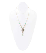 White Mother of Pearl and Blue Turquoise Golden Barcelona Y-Necklace - Barse Jewelry - Flyclothing LLC