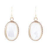 Mother of Pearl Faceted Oval Earring - Barse Jewelry