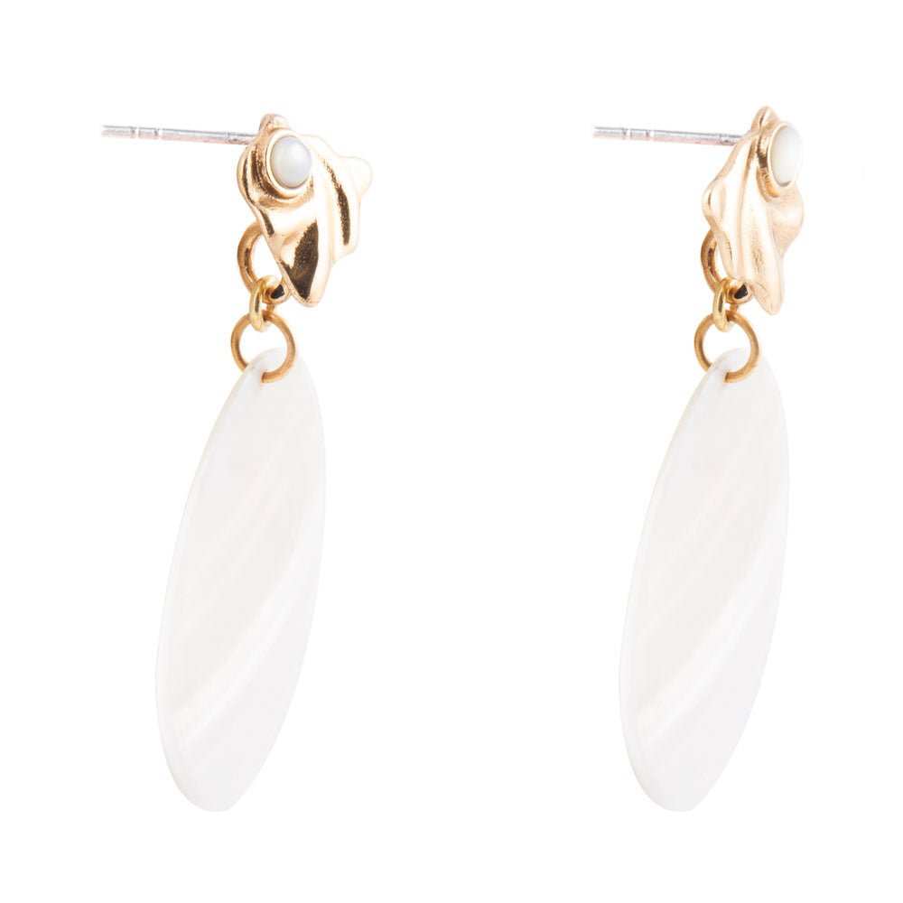 Mother of Pearl Slab Drop Earrings - Barse Jewelry - Flyclothing LLC