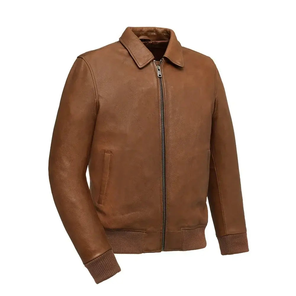 Moto Bomber - Men's Leather Jacket - First Manufacturing Company - Flyclothing LLC