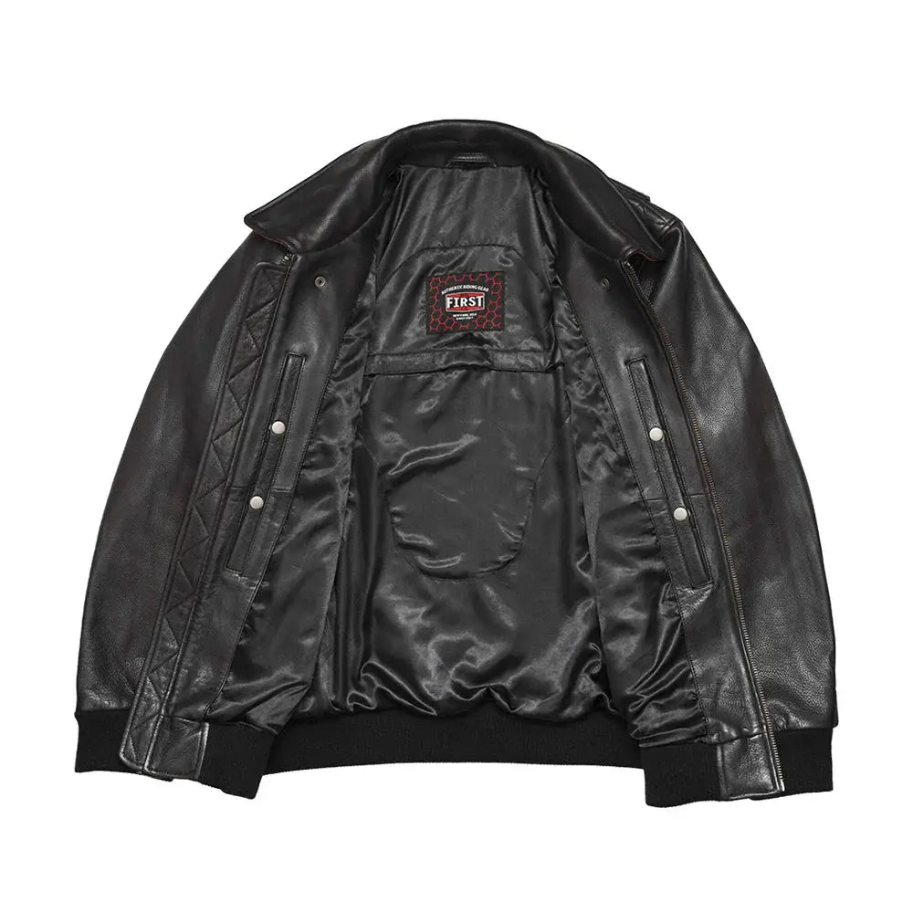 Moto Bomber - Men's Leather Jacket - First Manufacturing Company - Flyclothing LLC
