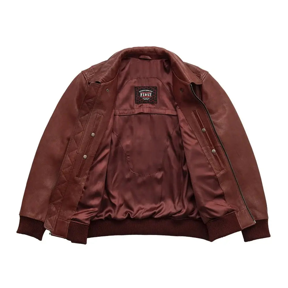 Moto Bomber - Men's Leather Jacket - First Manufacturing Company - Flyclothing LLC