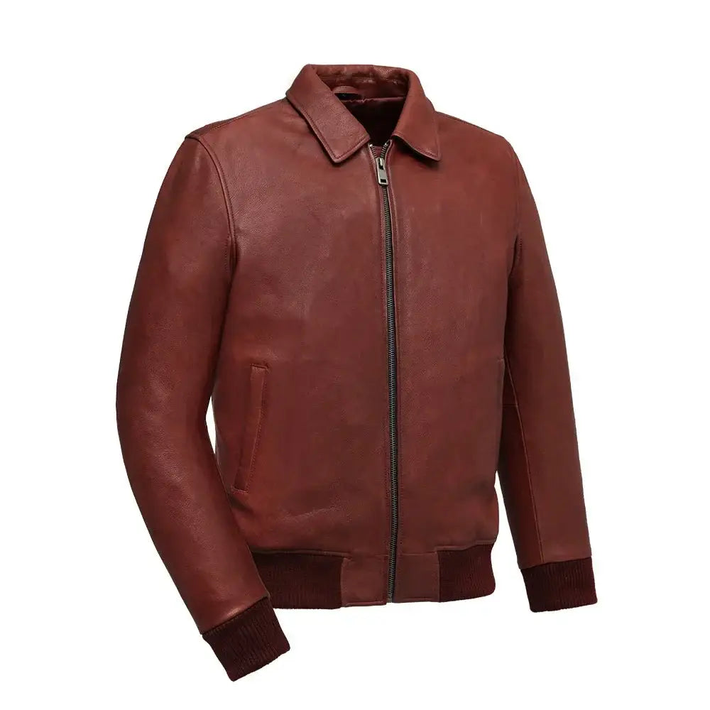 Moto Bomber - Men's Leather Jacket - First Manufacturing Company - Flyclothing LLC